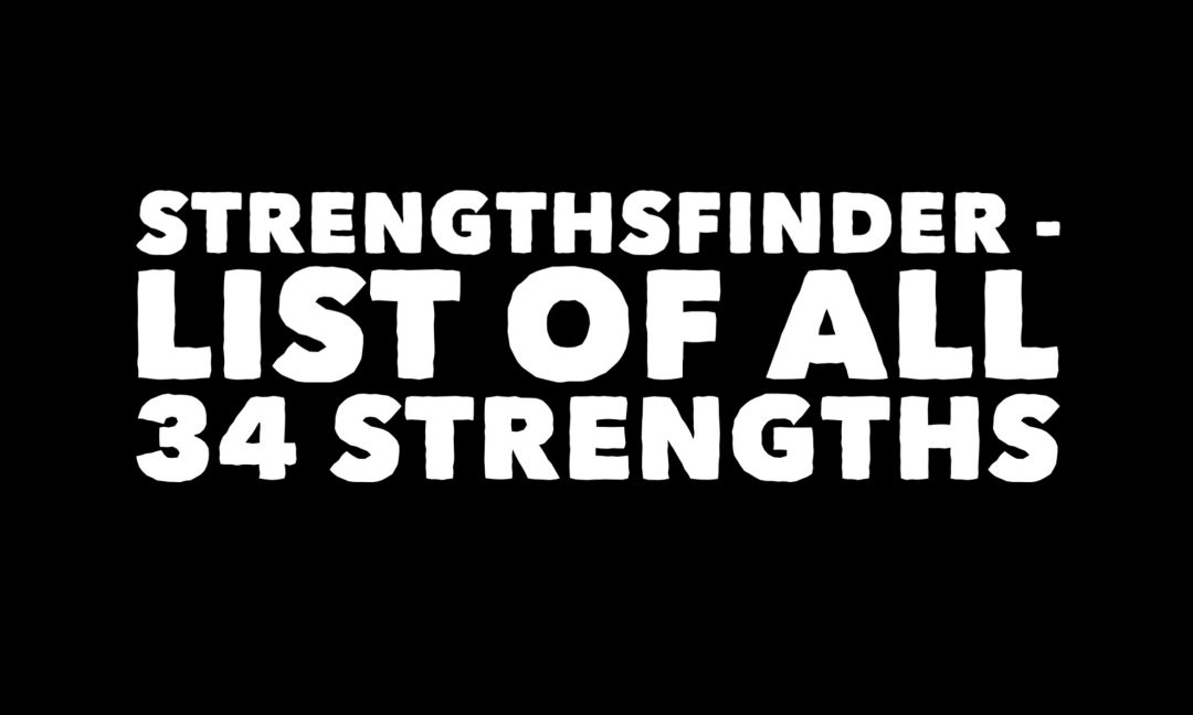 StrengthsFinder 2.0 - List of 34 Strengths - A Man on a Mission